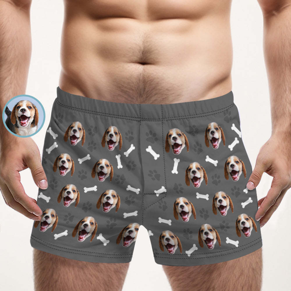 Custom Dog Face Multicolor Boxer Shorts Personalized Casual Underwear Gift for Him - FaceBoxerUK