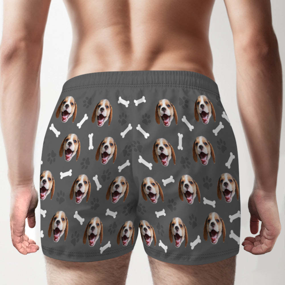Custom Dog Face Multicolor Boxer Shorts Personalized Casual Underwear Gift for Him - FaceBoxerUK