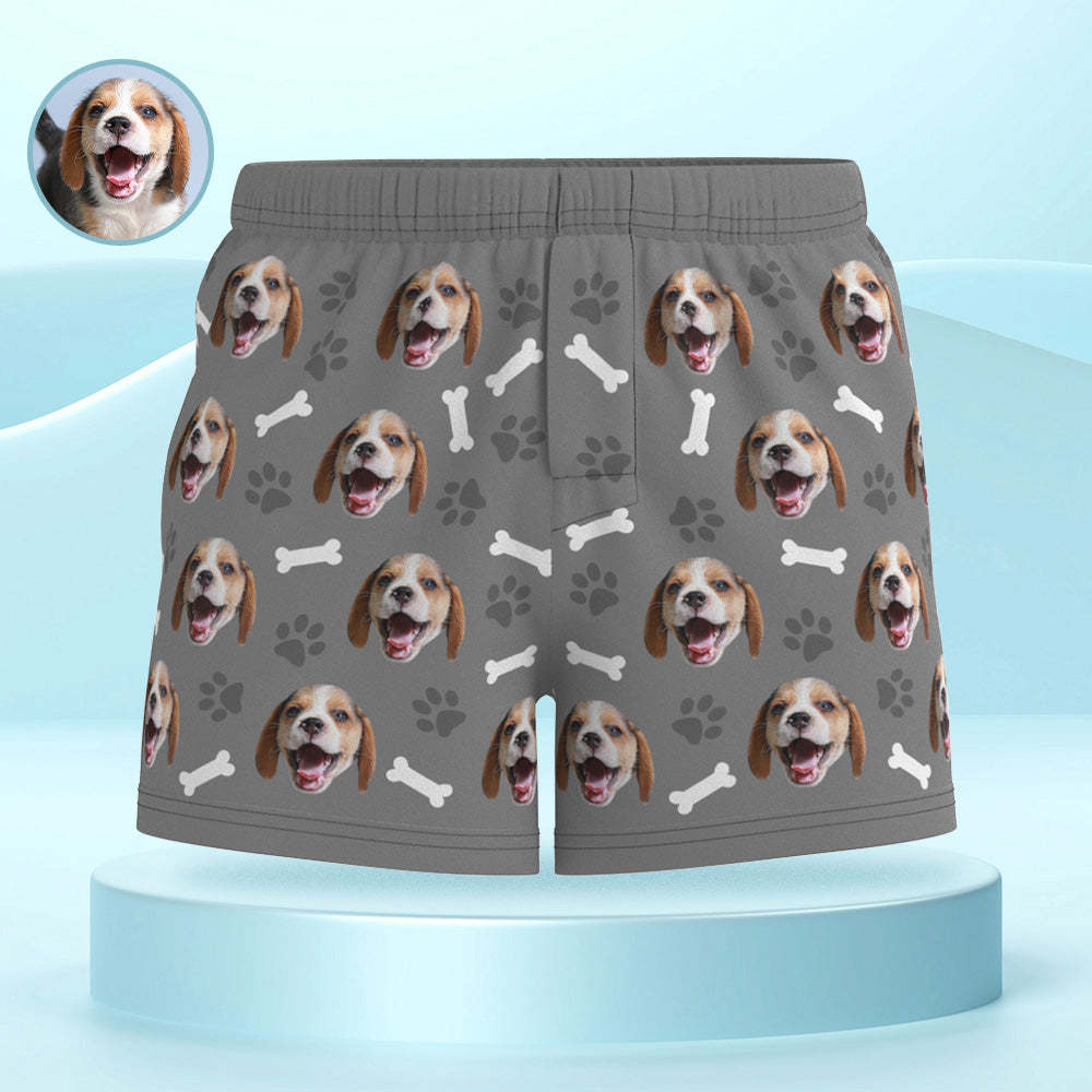 Custom Dog Face Multicolor Boxer Shorts Personalized Casual Underwear Gift for Him - FaceBoxerUK
