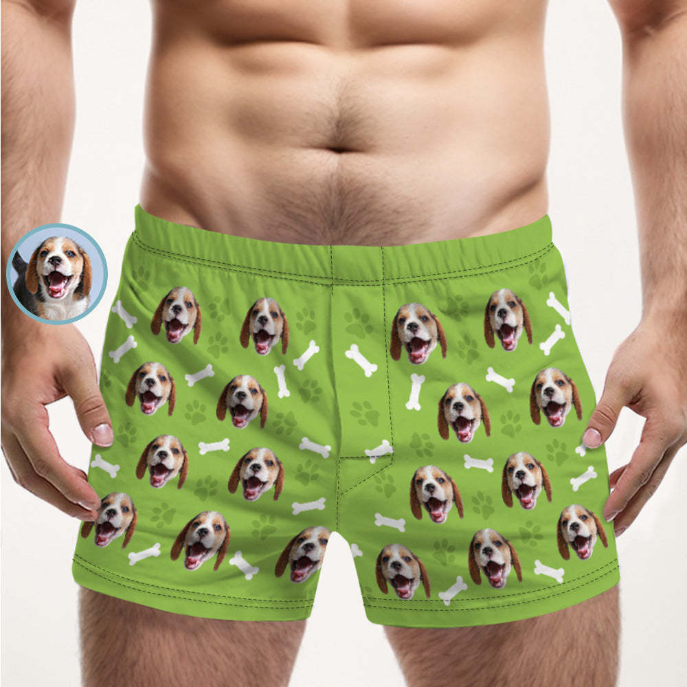 Custom Dog Face Multicolor Boxer Shorts Personalized Casual Underwear Gift for Him - FaceBoxerUK
