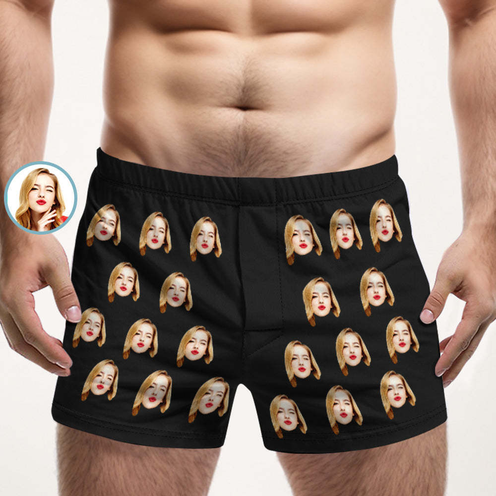 Custom Girlfriend Face Multicolor Boxer Shorts Personalized Photo Underwear Gift for Him - FaceBoxerUK