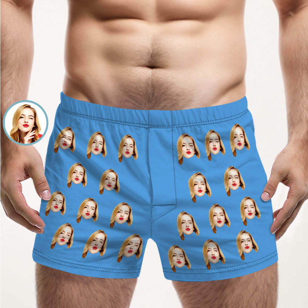 Custom Girlfriend Face Multicolor Boxer Shorts Personalized Photo Underwear Gift for Him - FaceBoxerUK