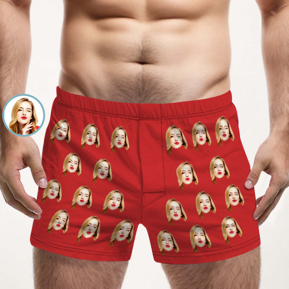 Custom Girlfriend Face Multicolor Boxer Shorts Personalized Photo Underwear Gift for Him - FaceBoxerUK