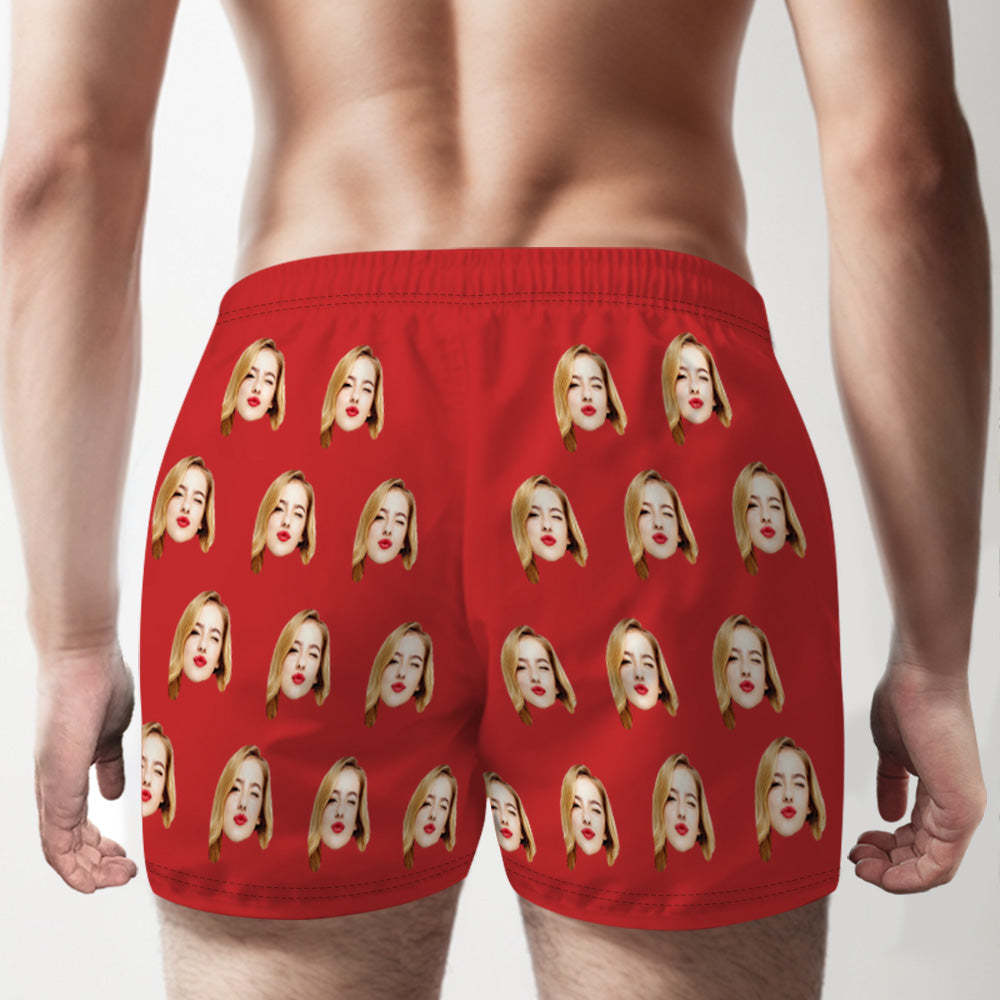 Custom Girlfriend Face Multicolor Boxer Shorts Personalized Photo Underwear Gift for Him - FaceBoxerUK