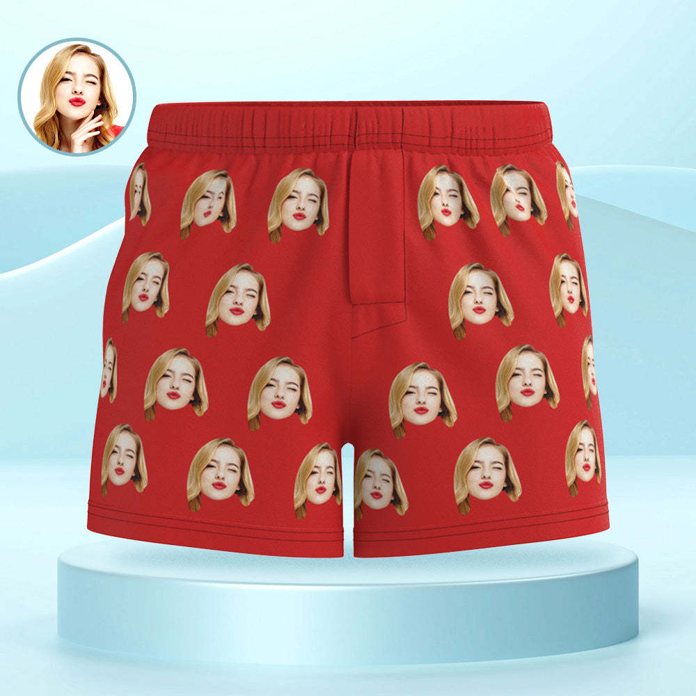Custom Girlfriend Face Multicolor Boxer Shorts Personalized Photo Underwear Gift for Him - FaceBoxerUK