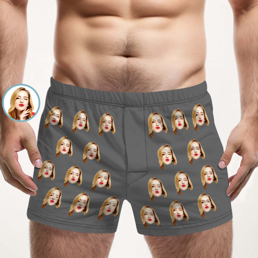 Custom Girlfriend Face Multicolor Boxer Shorts Personalized Photo Underwear Gift for Him - FaceBoxerUK