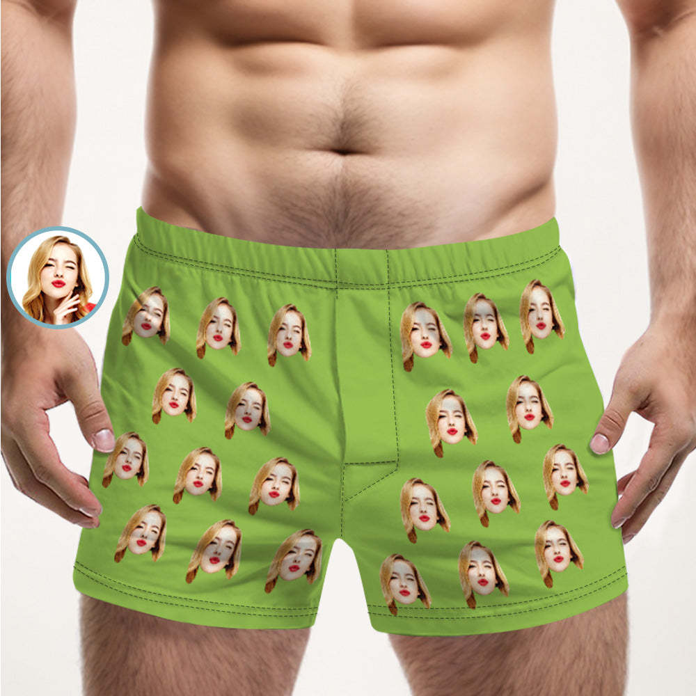 Custom Girlfriend Face Multicolor Boxer Shorts Personalized Photo Underwear Gift for Him - FaceBoxerUK
