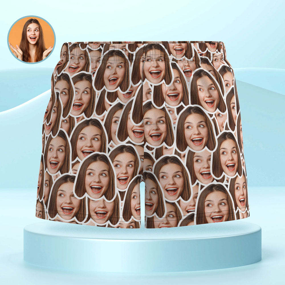 Custom Face Mash Multicolor Boxer Shorts Personalized Photo Underwear Gift for Him - FaceBoxerUK