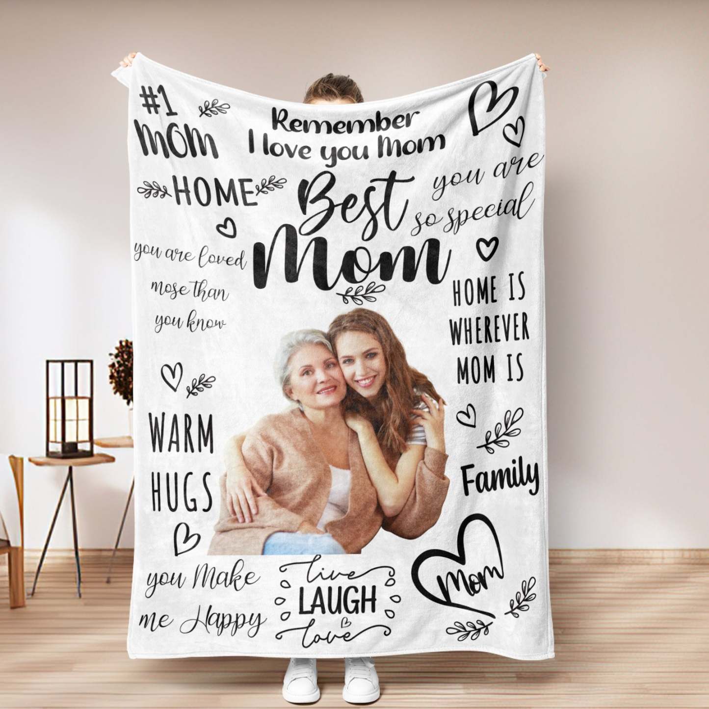 Personalized Photo Mom Theme Blanket Remember I Love You Mom Mother's Day Gift For Mom - Get Photo Blanket
