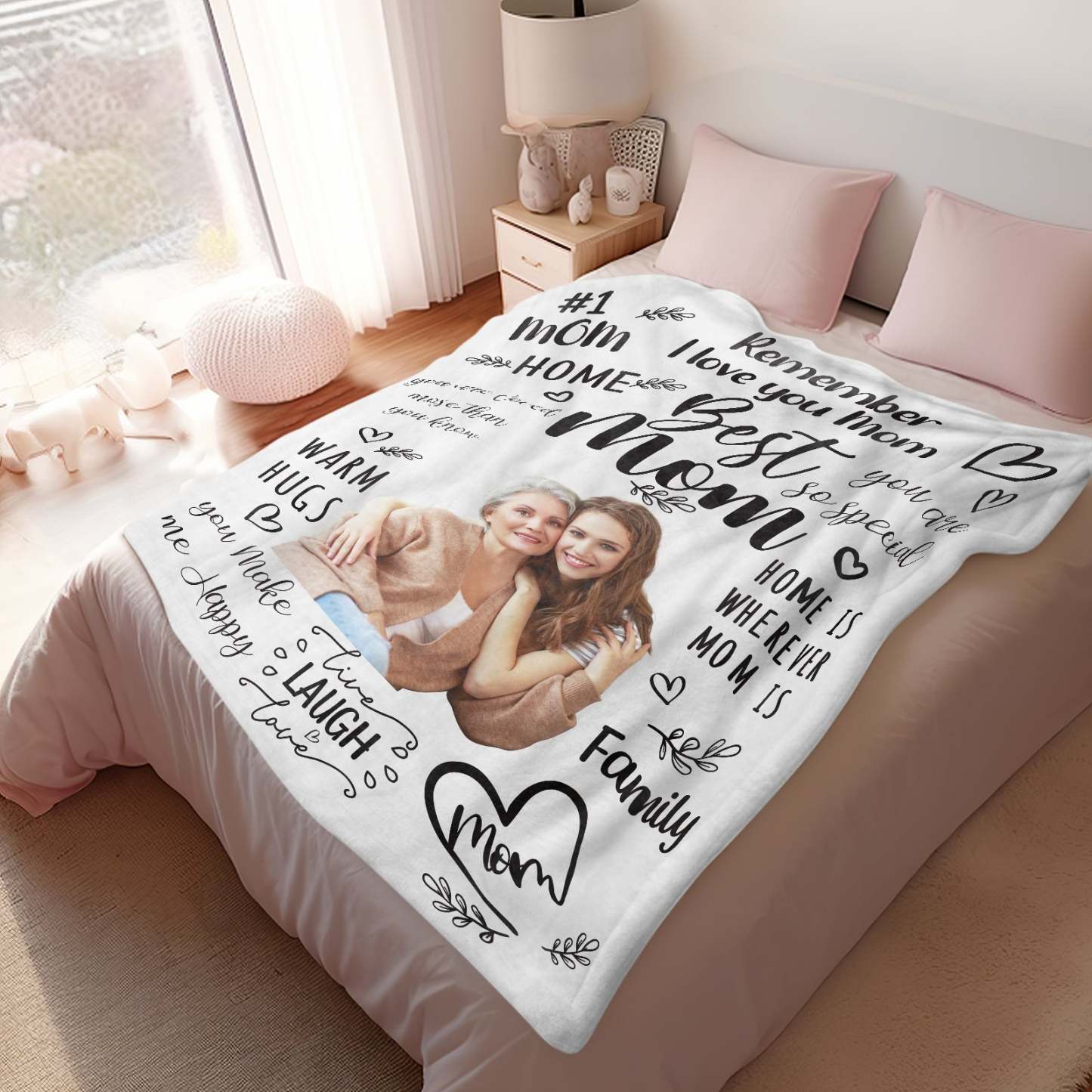 Personalized Photo Mom Theme Blanket Remember I Love You Mom Mother's Day Gift For Mom - Get Photo Blanket