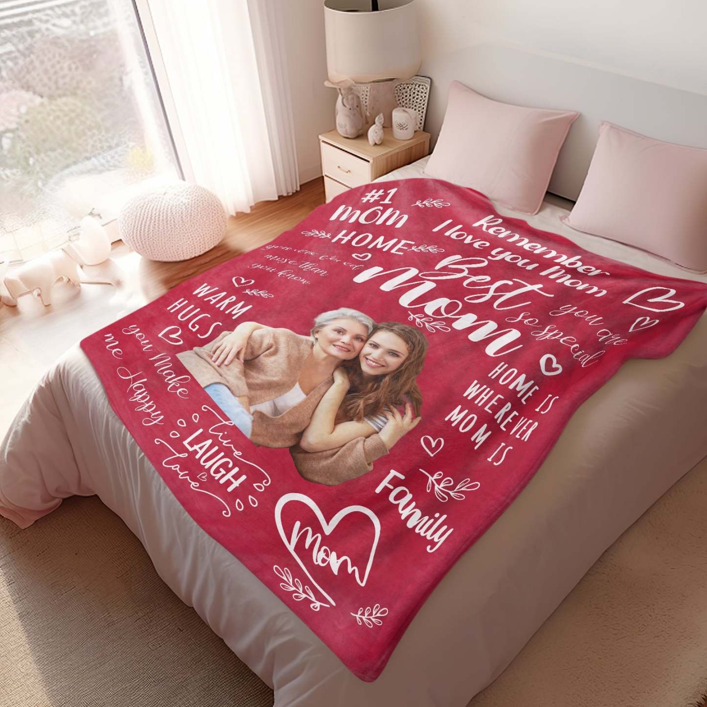Personalized Photo Mom Theme Blanket Remember I Love You Mom Mother's Day Gift For Mom - Get Photo Blanket