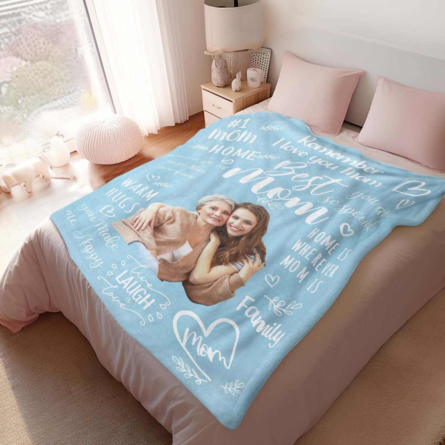 Personalized Photo Mom Theme Blanket Remember I Love You Mom Mother's Day Gift For Mom - Get Photo Blanket
