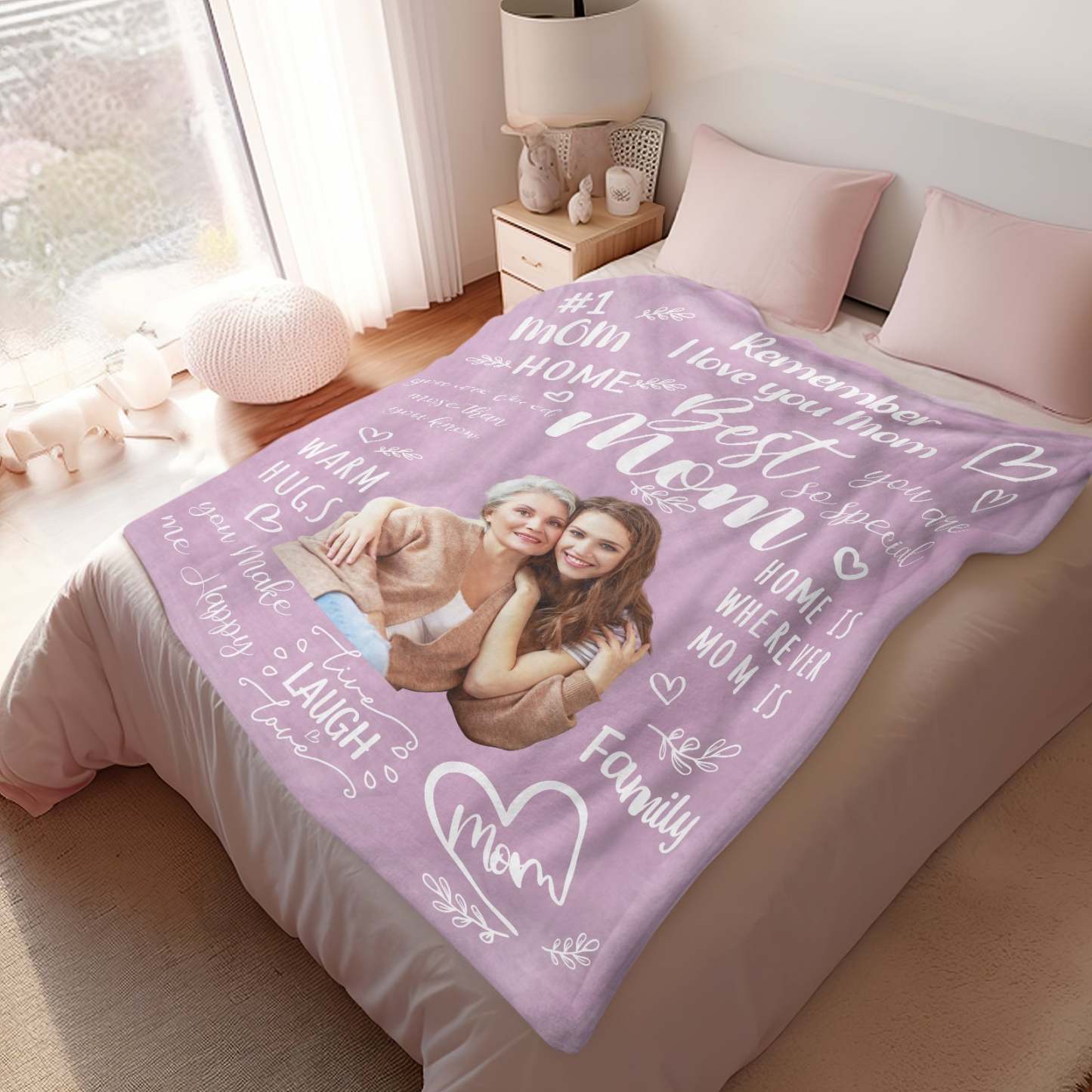 Personalized Photo Mom Theme Blanket Remember I Love You Mom Mother's Day Gift For Mom - Get Photo Blanket