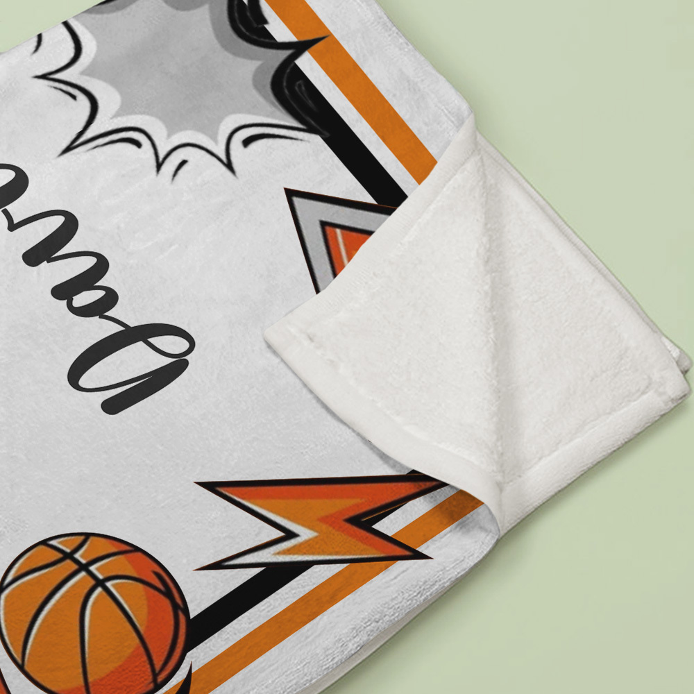 Personalized Basketball Team Blanket Custom Name Ideal Gift for Basketball Players or Teams