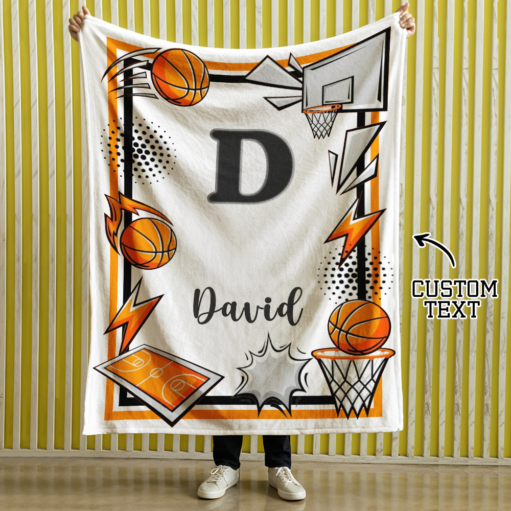 Personalized Basketball Team Blanket Custom Name Ideal Gift for Basketball Players or Teams
