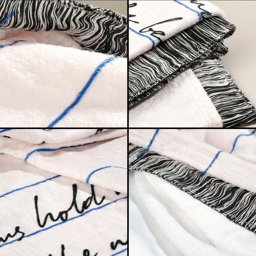 Personalized Hand-Written Printed Letter Blanket Unique Gift for Lover - Get Photo Blanket