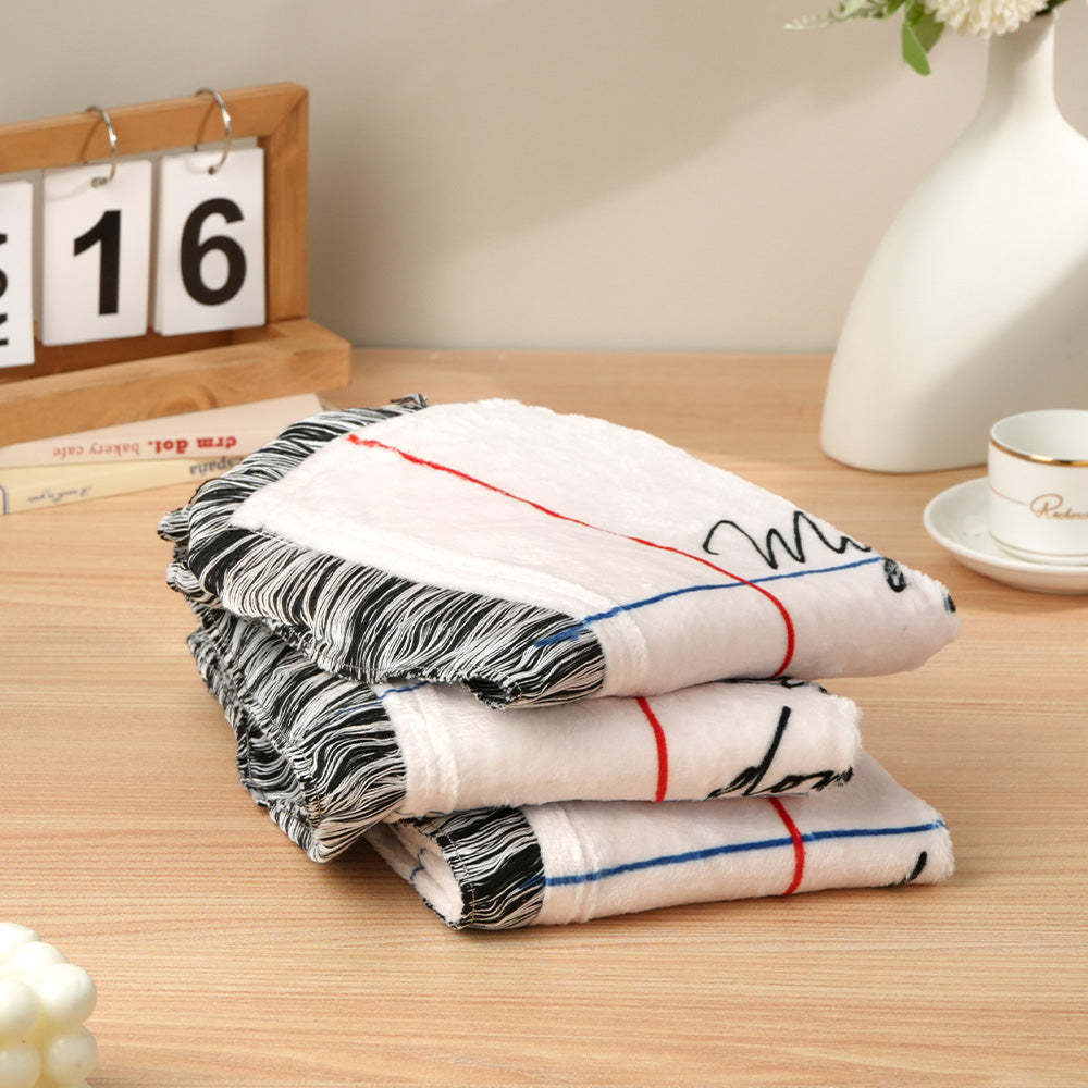 Personalized Hand-Written Printed Letter Blanket Unique Gift for Lover - Get Photo Blanket