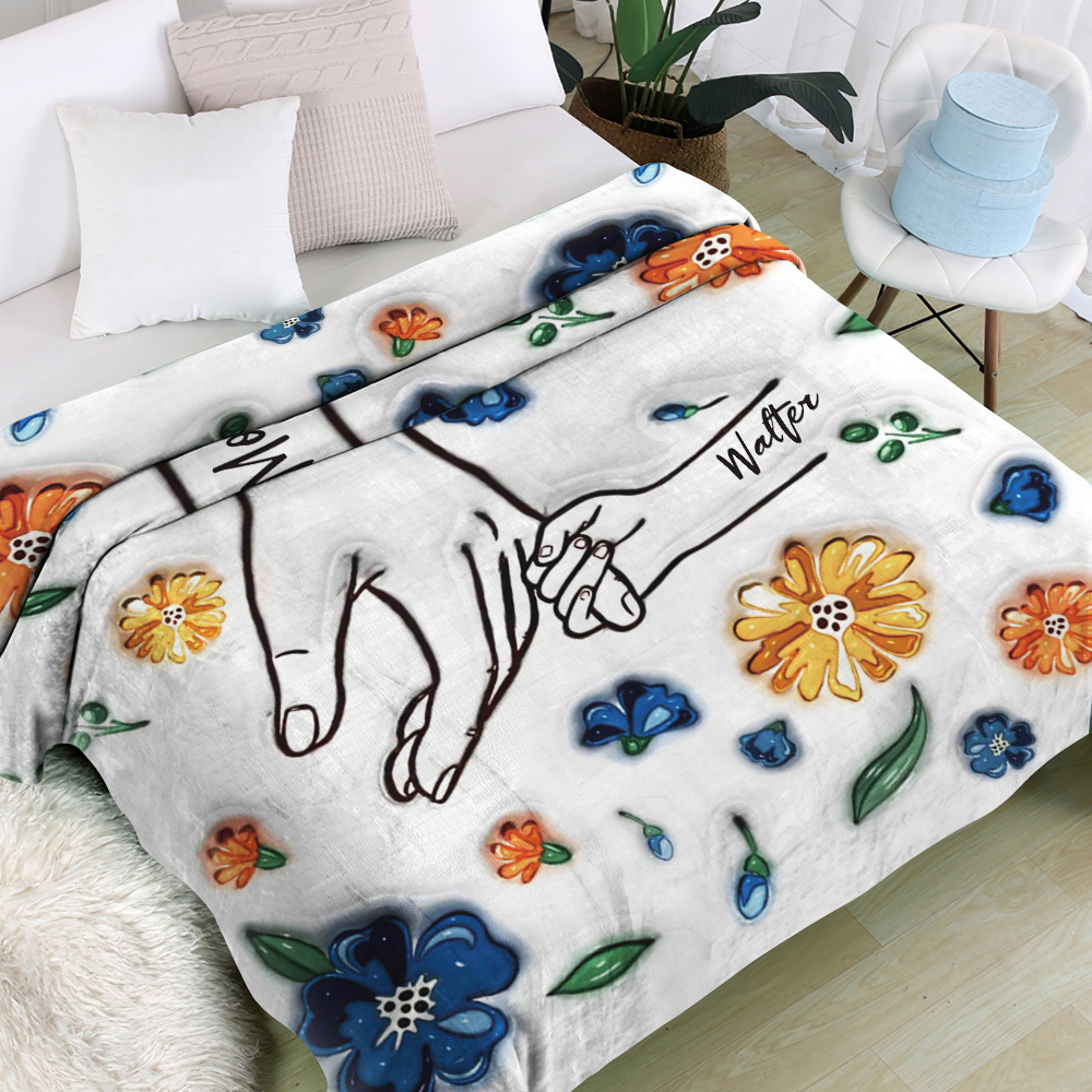 Family Personalized Custom 3D Inflated Effect Printed Blanket - Mother's Day Gift For Mum/Mom, Grandma