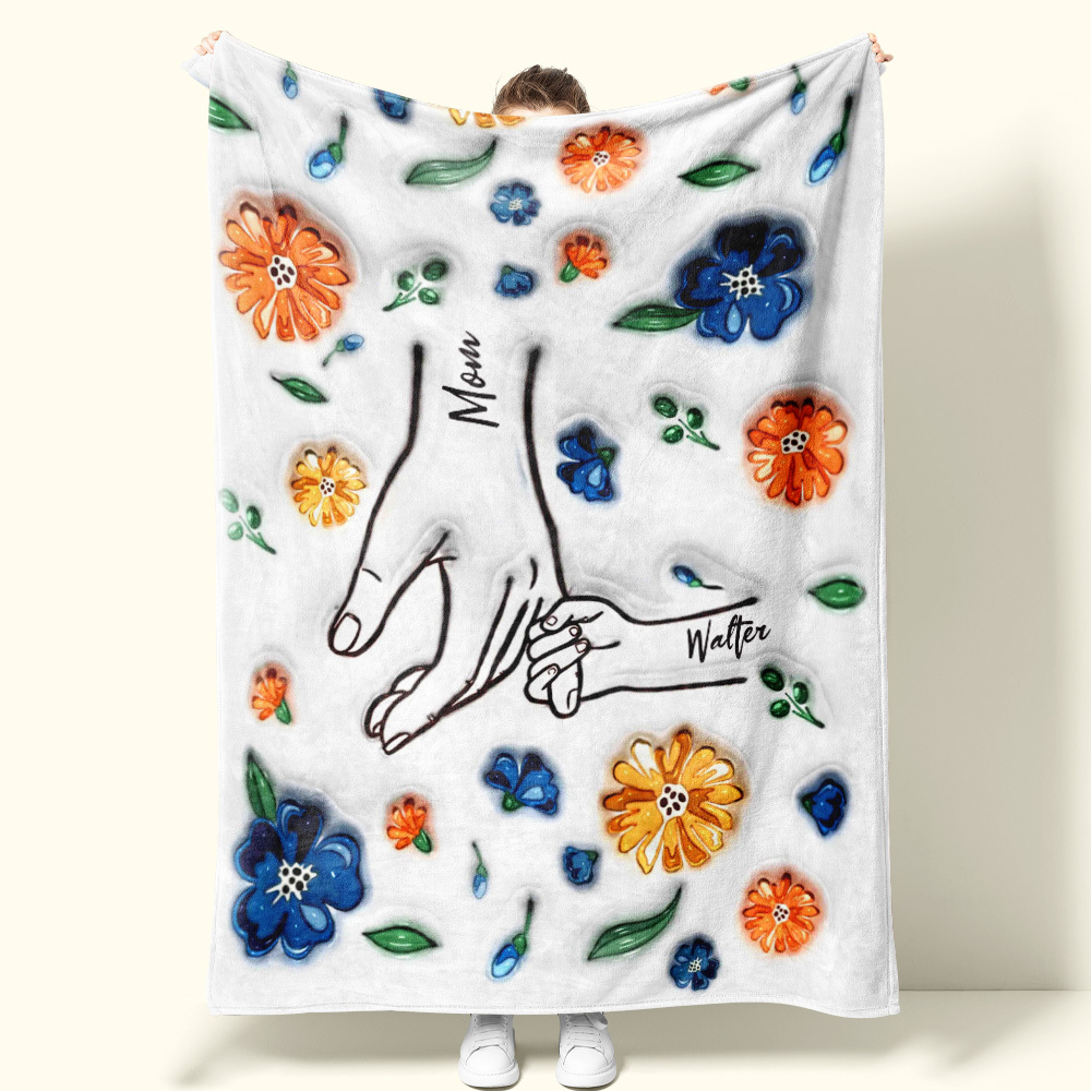 Family Personalized Custom 3D Inflated Effect Printed Blanket - Mother's Day Gift For Mum/Mom, Grandma