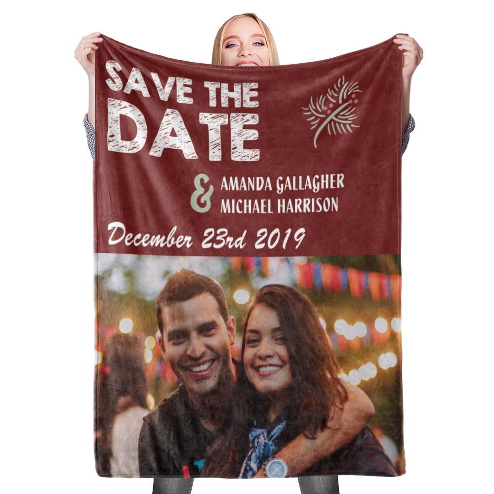 Personalized Custom Save My Date Valentine's Blanket Fleece Blanket