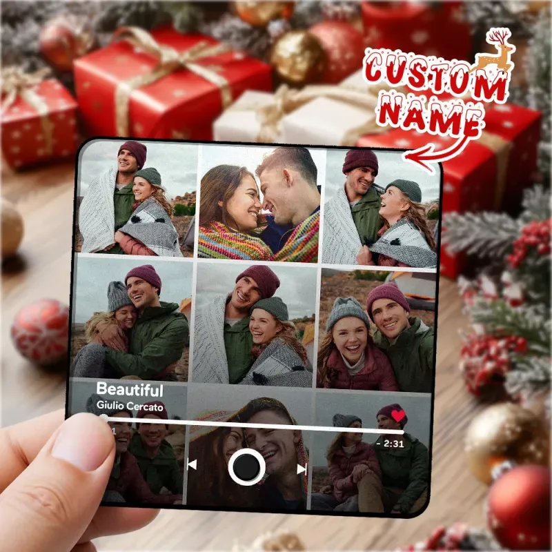 Personalized  Photo Music Fridge Magnet Christmas Gifts for Lovers Personalized Music Magnets Can Play Songs Christmas Gift