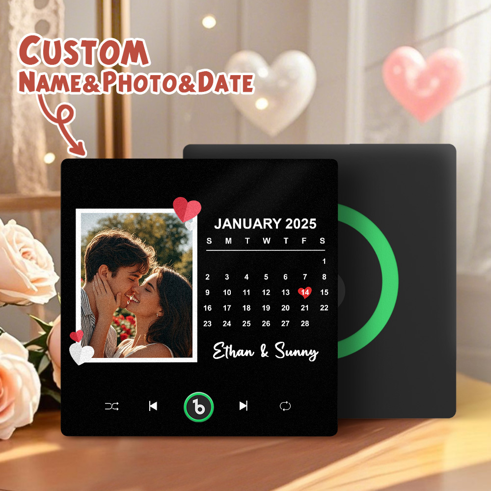 New 4.0 Upgrade Custom Music Fridge Magnet Colorful Frame Album Fridge Magnet Can Play Songs Gift for Couple Can Upload Your Music