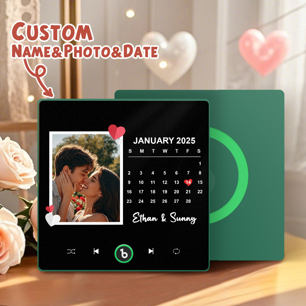 New 4.0 Upgrade Custom Music Fridge Magnet Colorful Frame Album Fridge Magnet Can Play Songs Gift for Couple Can Upload Your Music