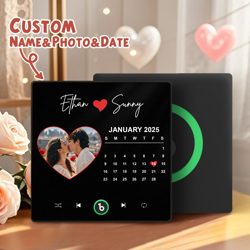 New 4.0 Upgrade Custom Music Fridge Magnet Colorful Frame Album Fridge Magnet Can Play Songs Gift for Couple Can Upload Your Music