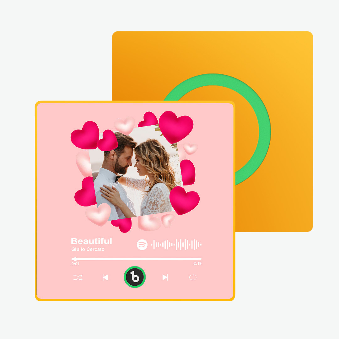 Custom Wedding Photo Fridge Magnets Personalized First Dance Song Magnets Can Play Music Customizable Picture Fridge Magnets Anniversary Valentine's Day Gifts Home Decor for Wife Husband - FaceBoxerUK