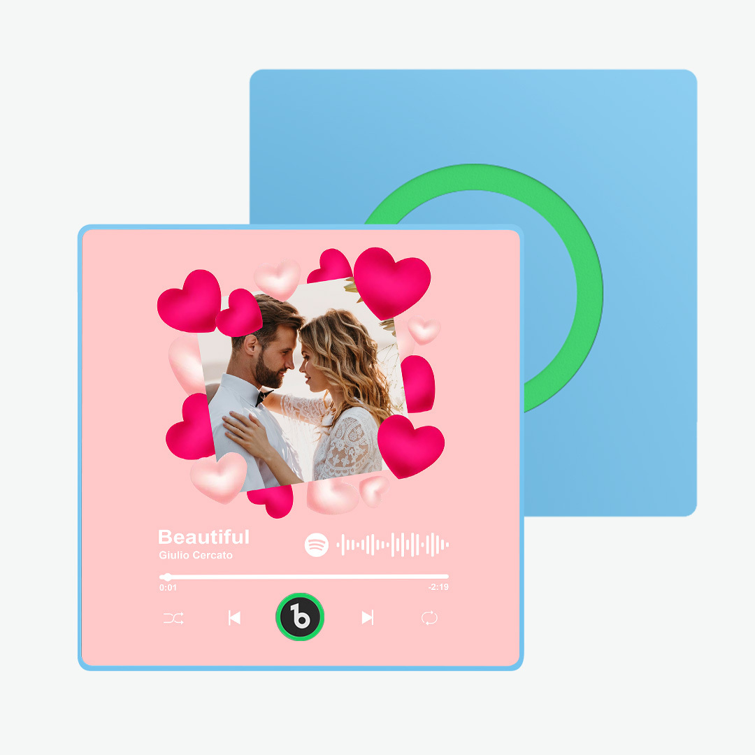 Custom Wedding Photo Fridge Magnets Personalized First Dance Song Magnets Can Play Music Customizable Picture Fridge Magnets Anniversary Valentine's Day Gifts Home Decor for Wife Husband - FaceBoxerUK