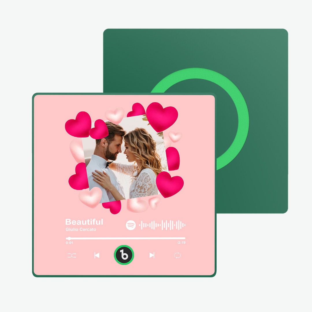 Custom Wedding Photo Fridge Magnets Personalized First Dance Song Magnets Can Play Music Customizable Picture Fridge Magnets Anniversary Valentine's Day Gifts Home Decor for Wife Husband - FaceBoxerUK