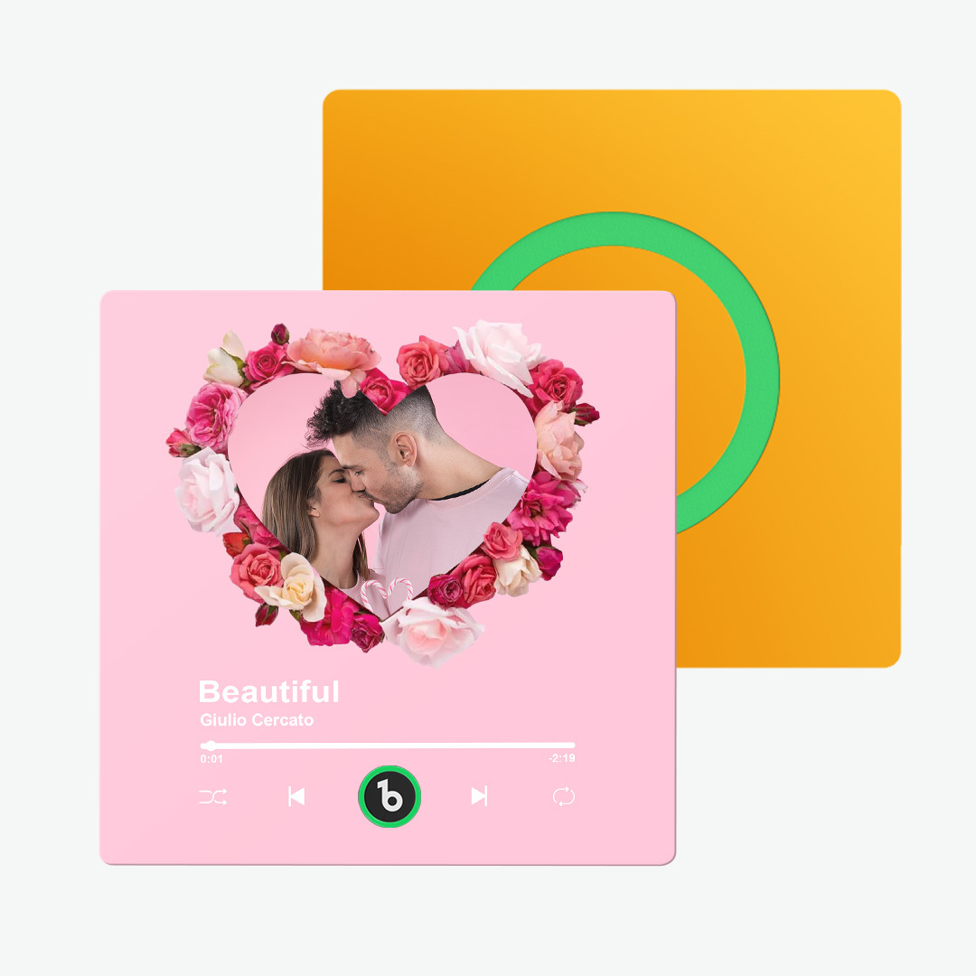 Custom Colorful Album Music Fridge Magnet Personalized Heart Shape Photo Music Fridge Magnet Can Plays Song Customizable Pictures Pink Memory Song Valentine's Day Gifts - FaceBoxerUK