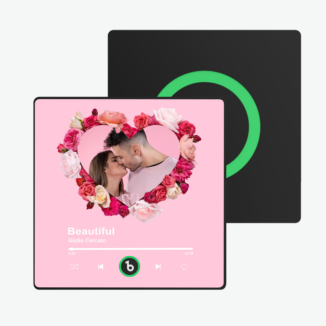 Custom Colorful Album Music Fridge Magnet Personalized Heart Shape Photo Music Fridge Magnet Can Plays Song Customizable Pictures Pink Memory Song Valentine's Day Gifts - FaceBoxerUK