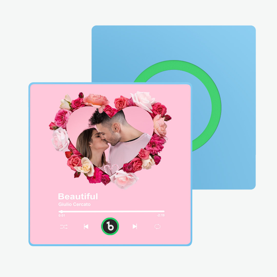 Custom Colorful Album Music Fridge Magnet Personalized Heart Shape Photo Music Fridge Magnet Can Plays Song Customizable Pictures Pink Memory Song Valentine's Day Gifts - FaceBoxerUK