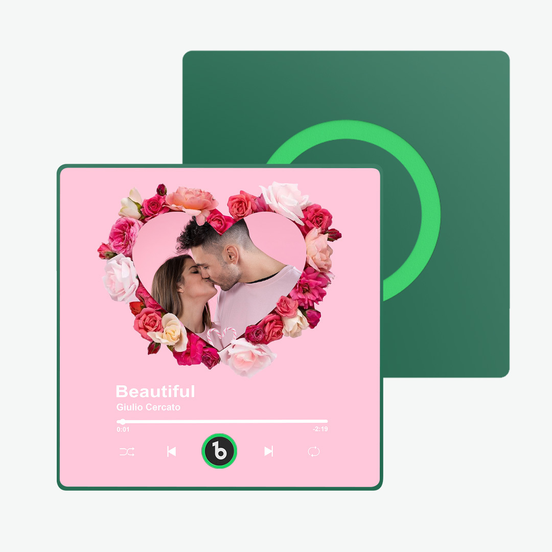 Custom Colorful Album Music Fridge Magnet Personalized Heart Shape Photo Music Fridge Magnet Can Plays Song Customizable Pictures Pink Memory Song Valentine's Day Gifts - FaceBoxerUK