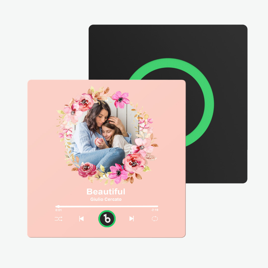 Custom Album Music Magnets for Refrigerator Personalized Memory Photo Magnets Can Play Song Pink Flowers Pictures Magnets Birthday Song Magnet for Mother Grandma - FaceBoxerUK