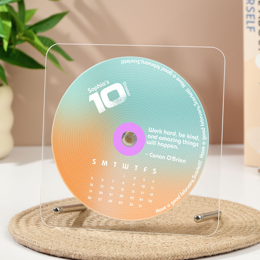 Custom NFC Acrylic Music Calendar Infinite Color Choice Personalized Desk Display & Romantic Gift for Couples Friends & Fans - FaceBoxerUK