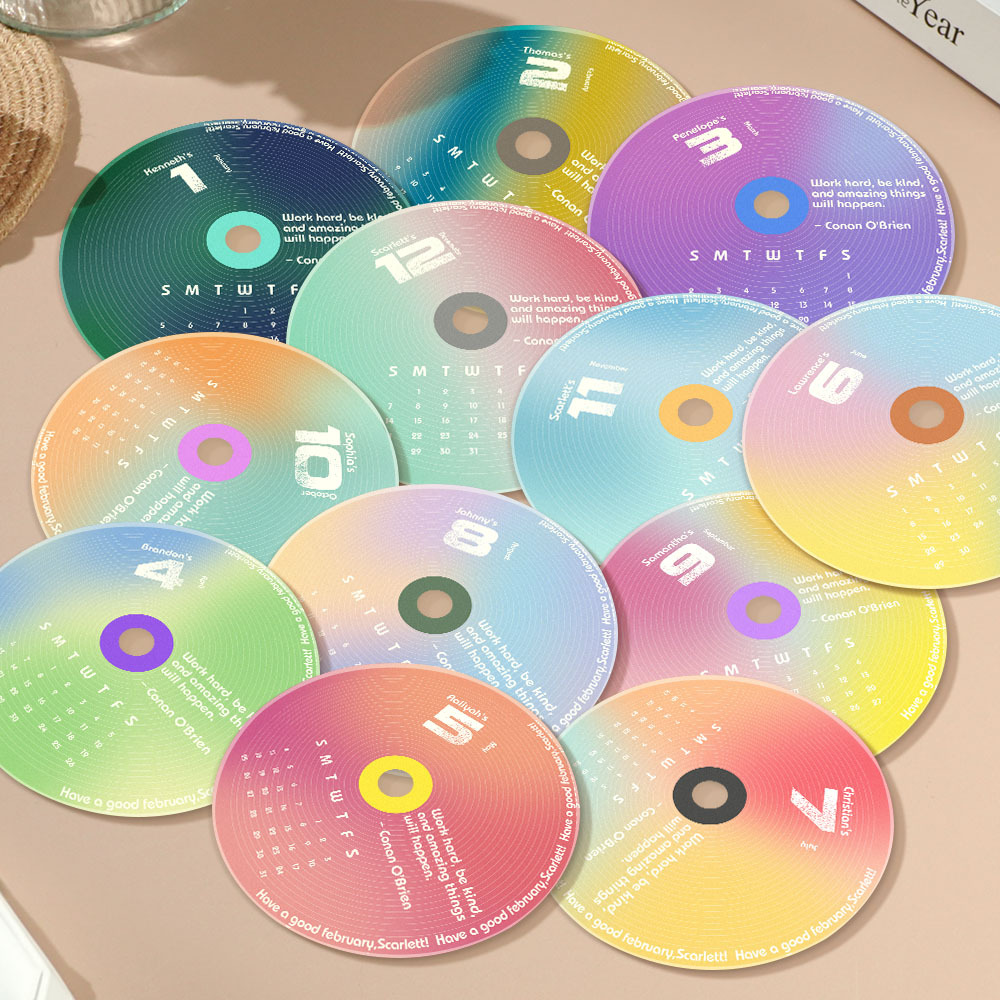 Custom NFC Acrylic Music Calendar Infinite Color Choice Personalized Desk Display & Romantic Gift for Couples Friends & Fans - FaceBoxerUK