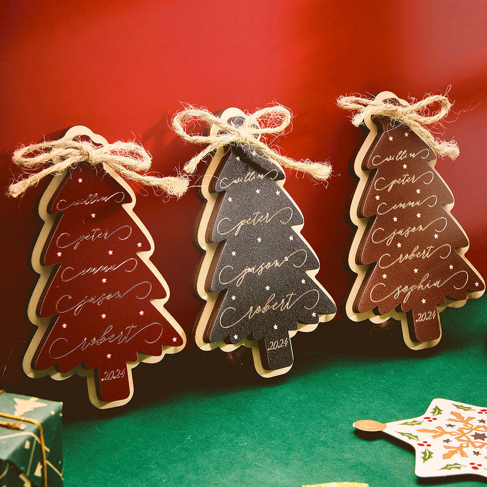 Personalized Family Christmas Ornament Christmas Tree with Family Names Ornament - MyHawaiianShirts