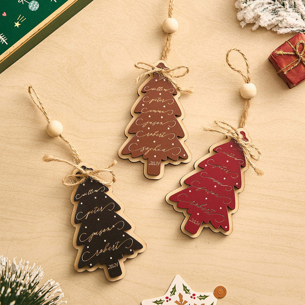 Personalized Family Christmas Ornament Christmas Tree with Family Names Ornament - MyHawaiianShirts