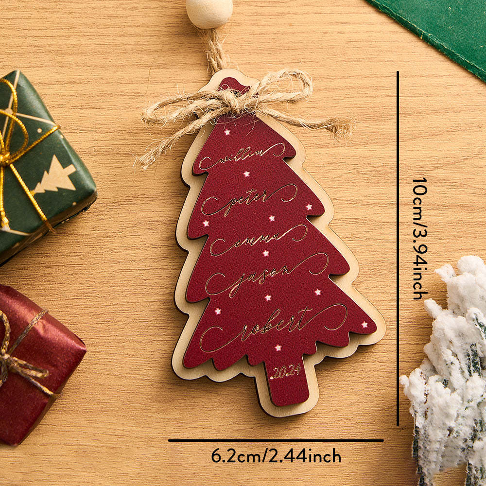Personalized Family Christmas Ornament Christmas Tree with Family Names Ornament - MyHawaiianShirts