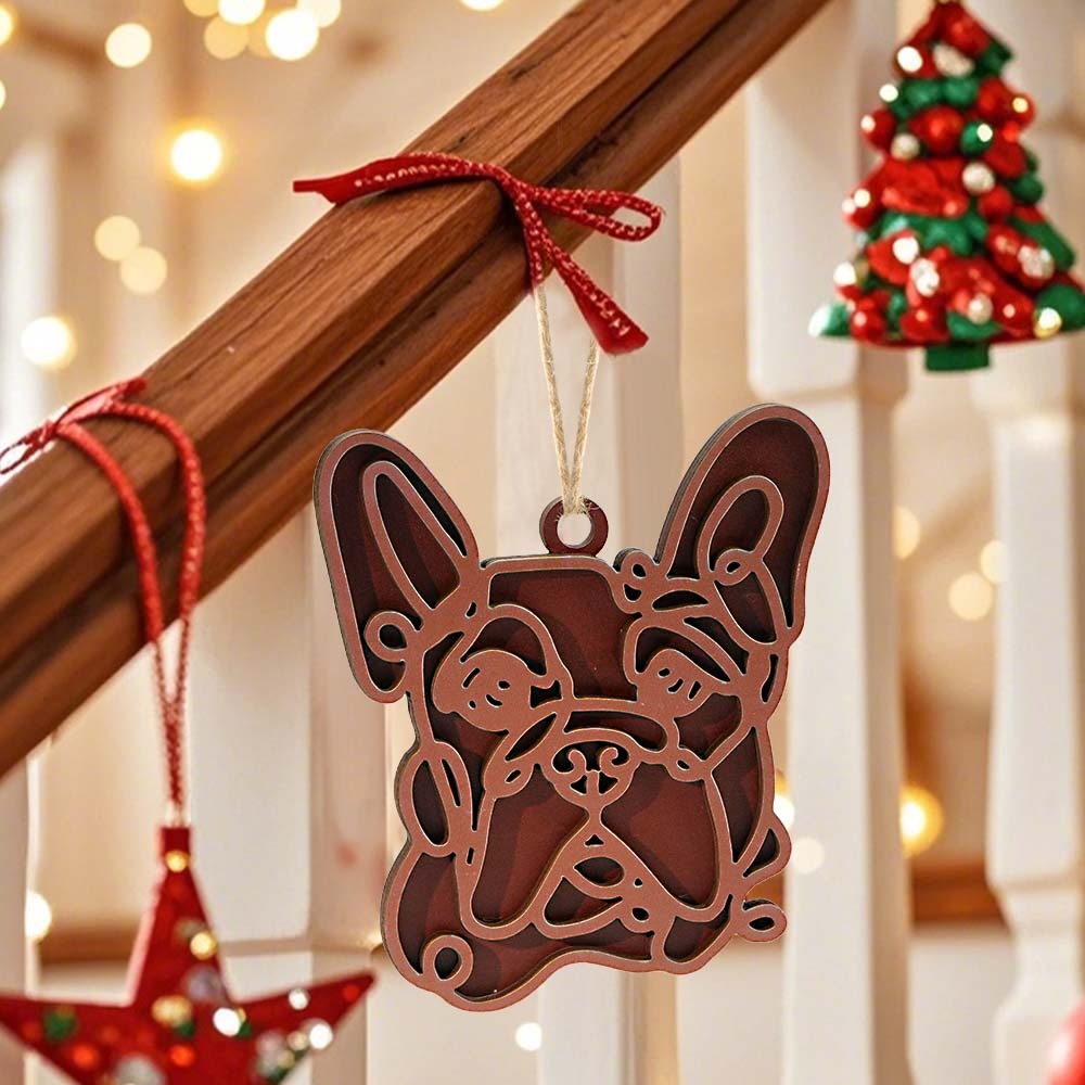 Personalized Line Art Dog Christmas Ornament Christmas Gift for Dog Lover - MyHawaiianShirts