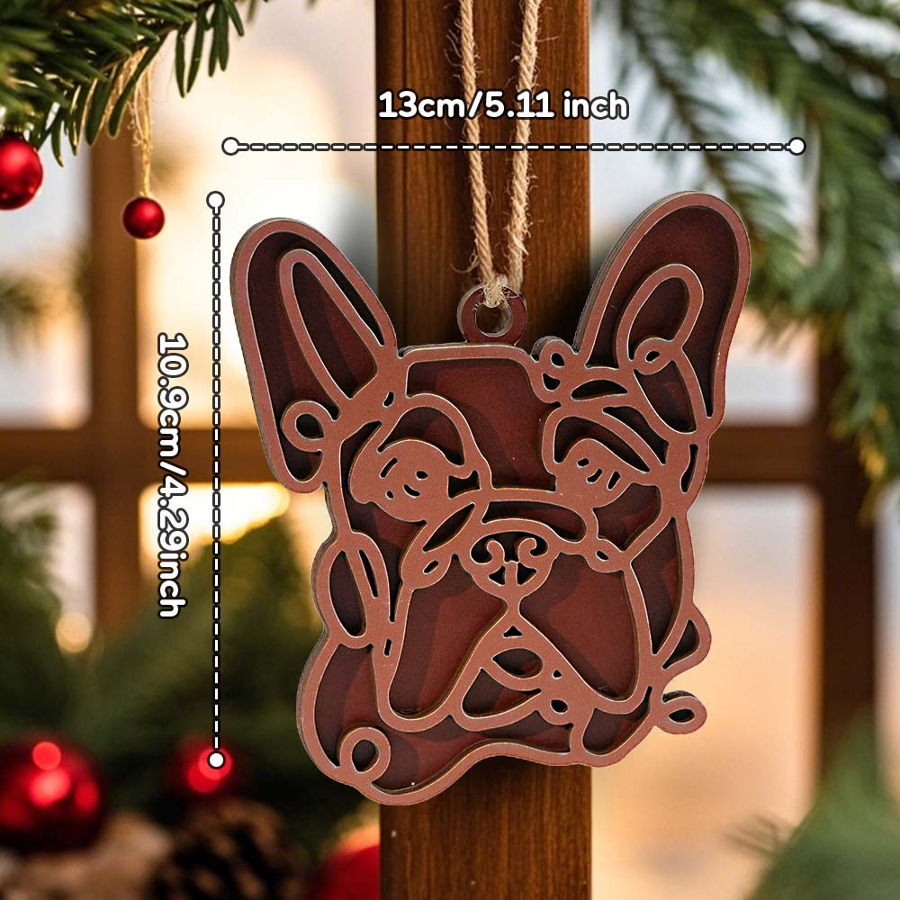 Personalized Line Art Dog Christmas Ornament Christmas Gift for Dog Lover - MyHawaiianShirts