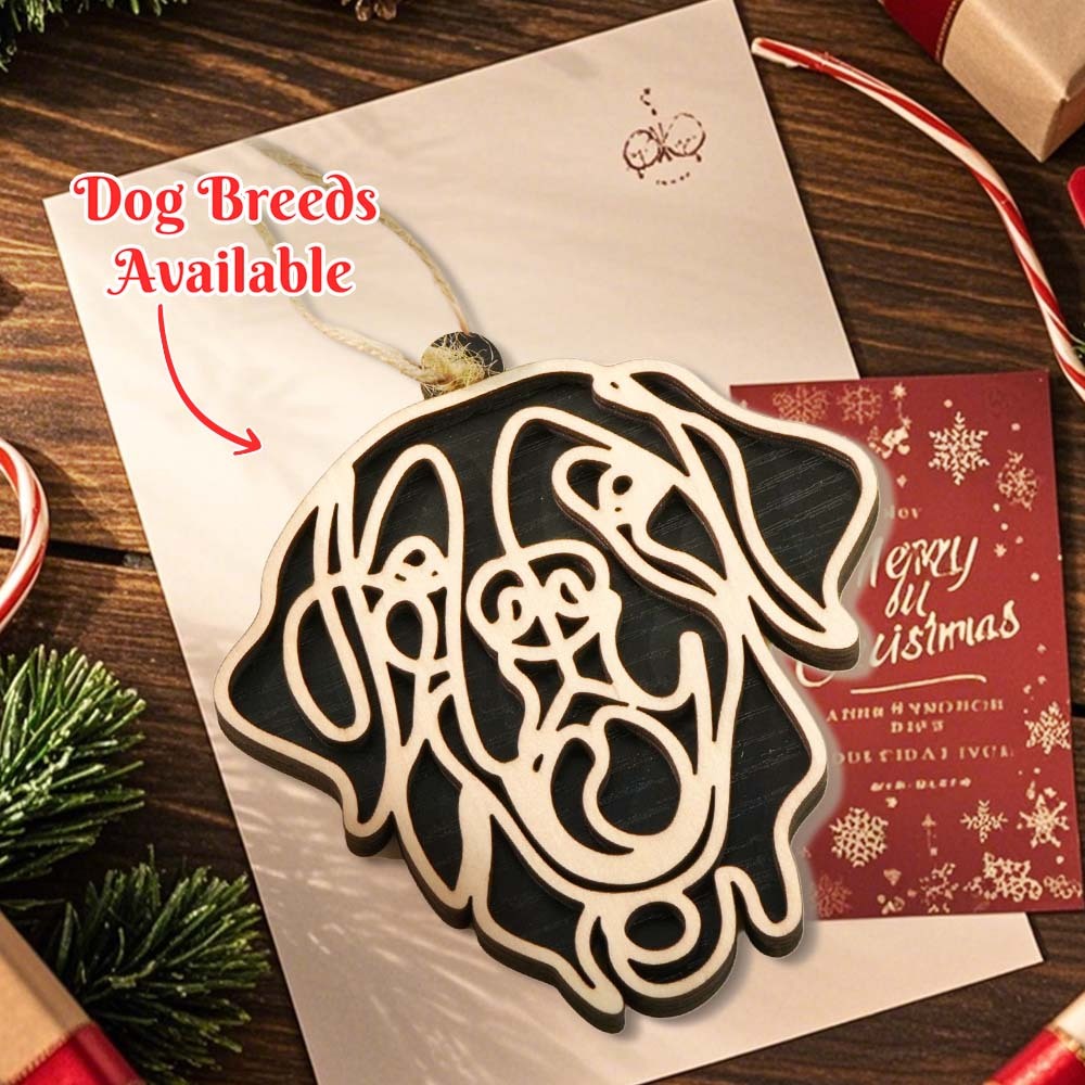 Personalized Line Art Dog Christmas Ornament Christmas Gift for Dog Lover - MyHawaiianShirts