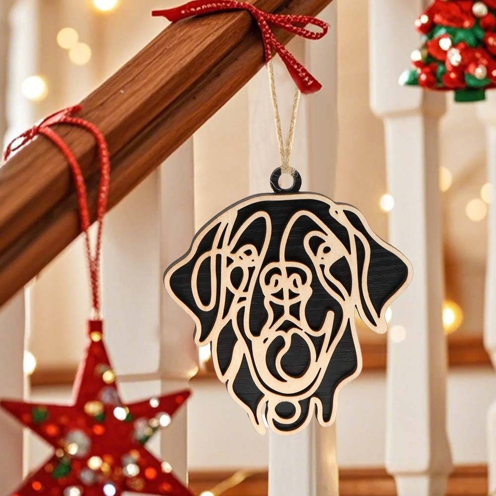 Personalized Line Art Dog Christmas Ornament Christmas Gift for Dog Lover - MyHawaiianShirts
