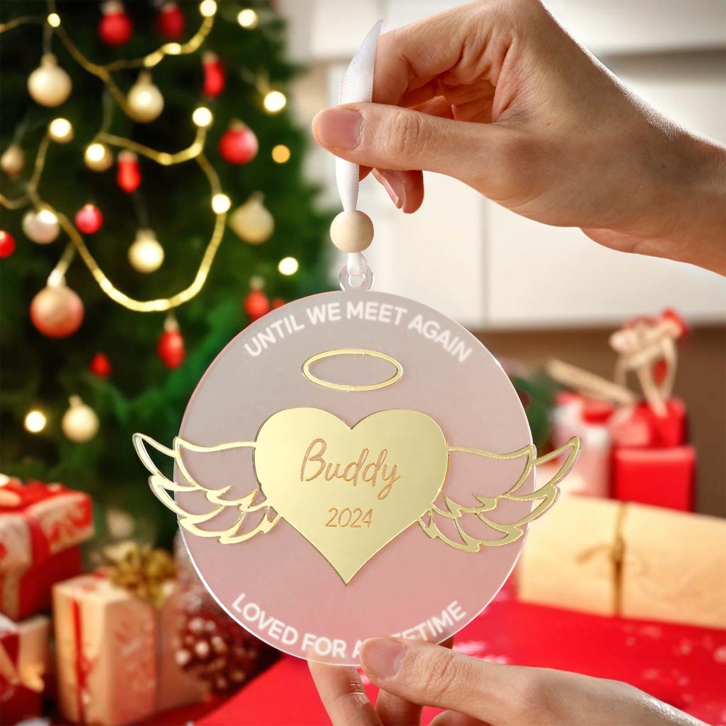 Personalized Wing Ornament Memorial Christmas Ornament Meaningful Christmas Gifts - MyHawaiianShirts