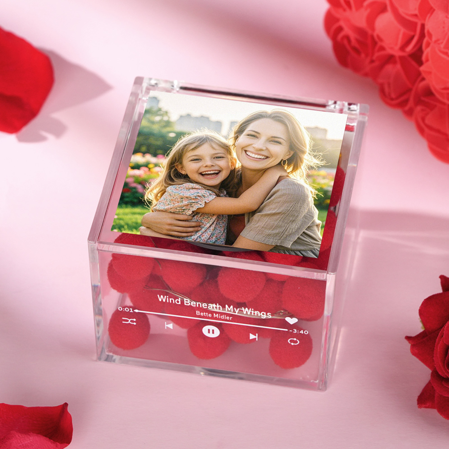 Custom Mini Vinyl Record Player Automatic Music Player Custom Photo Cover Style Engraved Mother's Day Gift for Mum - FaceBoxerUK