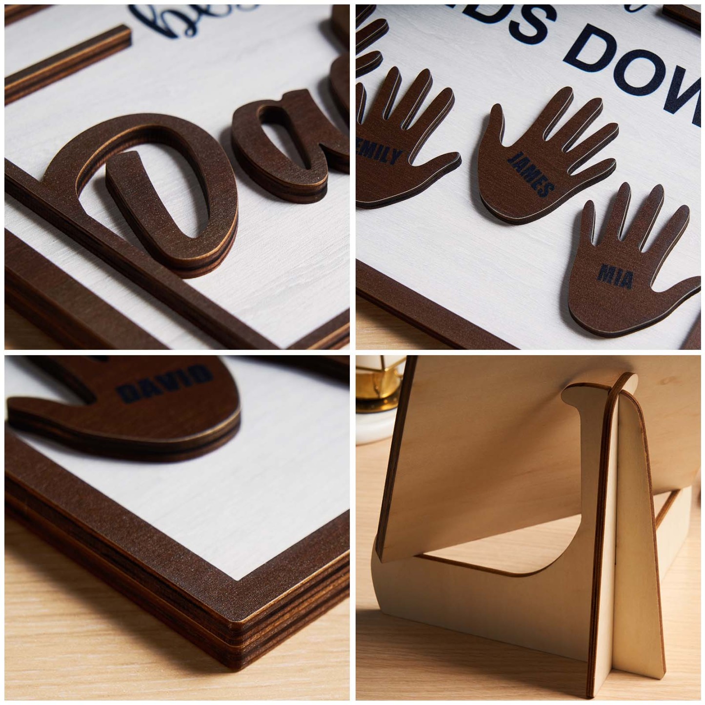 Best Dad Ever Hands Down - Personalized Wooden Plaque - FaceBoxerUK