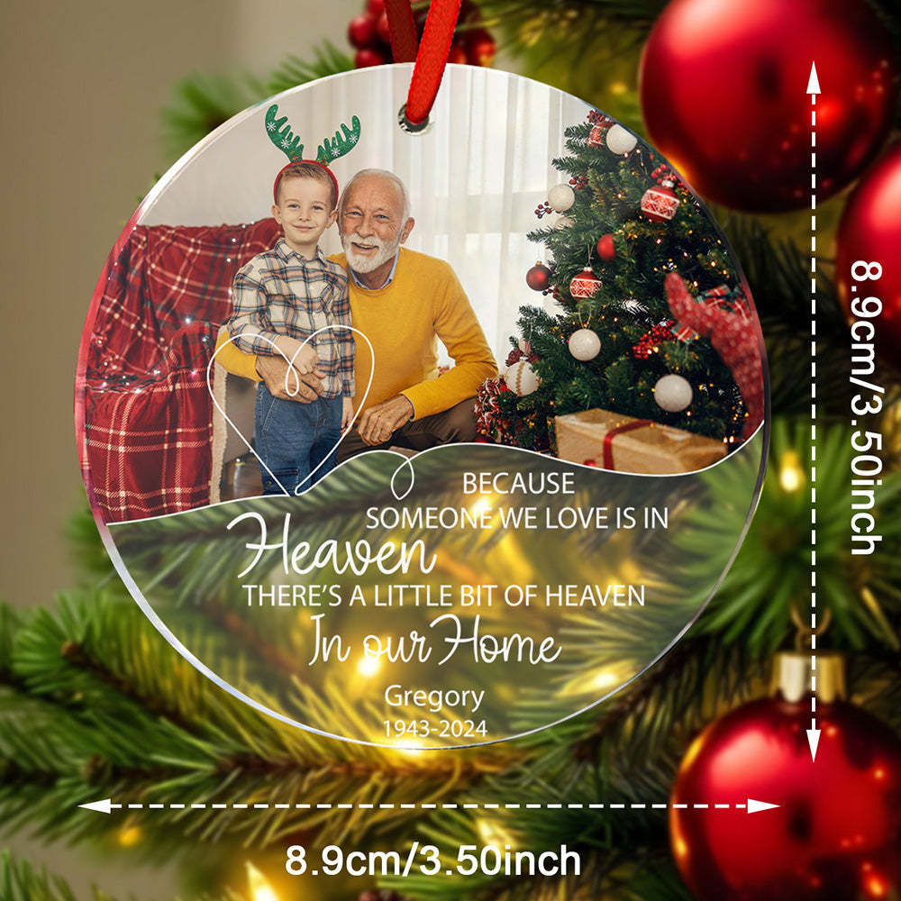 Personalized In Loving Memory Christmas Ornament with Photo Memorial Ornaments for Christmas Gift - Get Photo Blanket