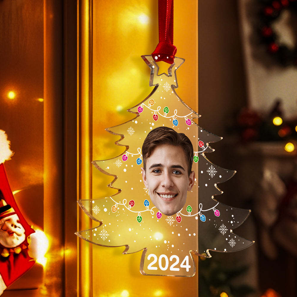 Personalized Photo Christmas Tree Family Ornament Funny Christmas Ornament Gift for Family - MyHawaiianShirts